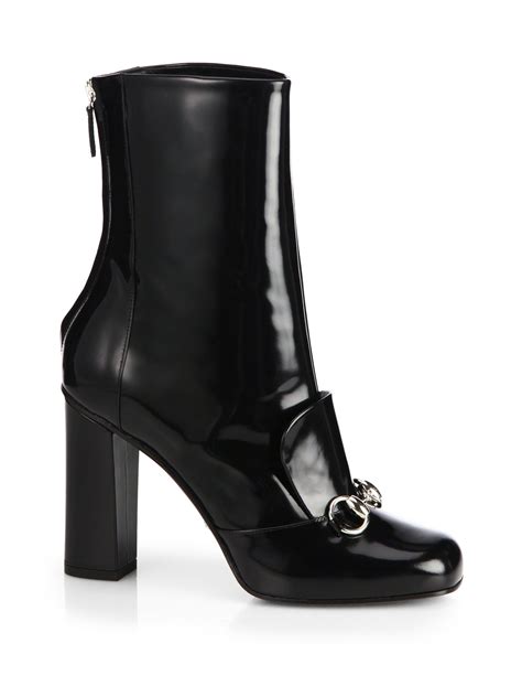 gucci leather horsebit boot|gucci heeled ankle boots.